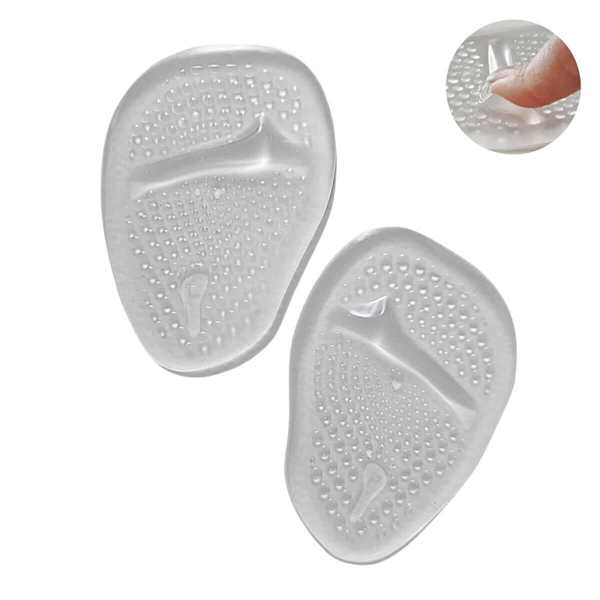 Forfodsindlæg af silikone gel aflaster forfoden og mindsker smerter under trædepuden i sko og sandaler. Køb 1 par gel indlæg til nedsunken forfod billigt hos Carerelief.dk hos Carerelief.dk. 