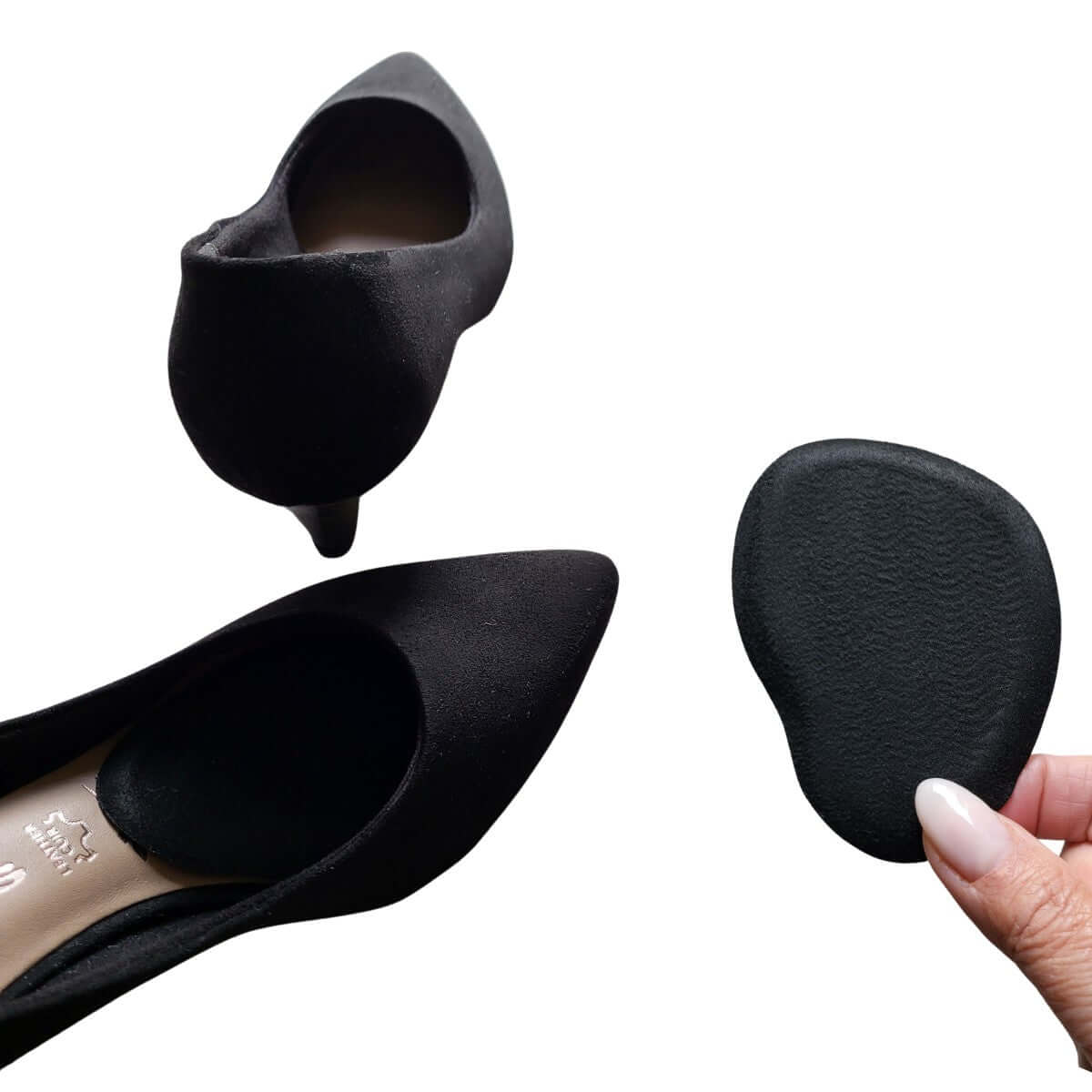 Forfodssål til høje hæle og stiletter - onesize - 1 par i sort