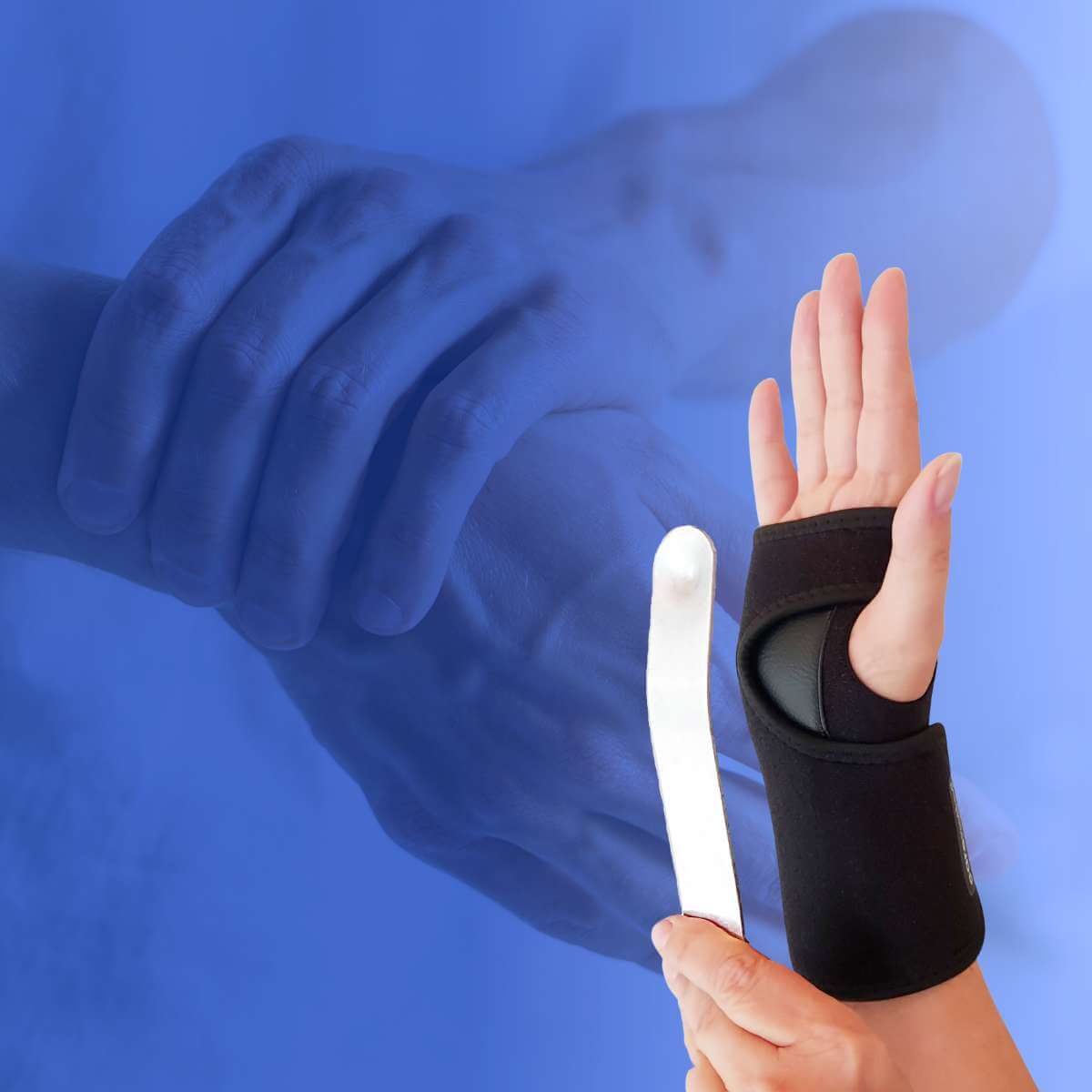 Håndledsbind med håndledsstøtte og tommelfingerstøtte fjerner smerten og plejer skaden. Køb støttebind til håndled og tommelfinger med levering 1-2 hverdage hos Carerelief.dk. 