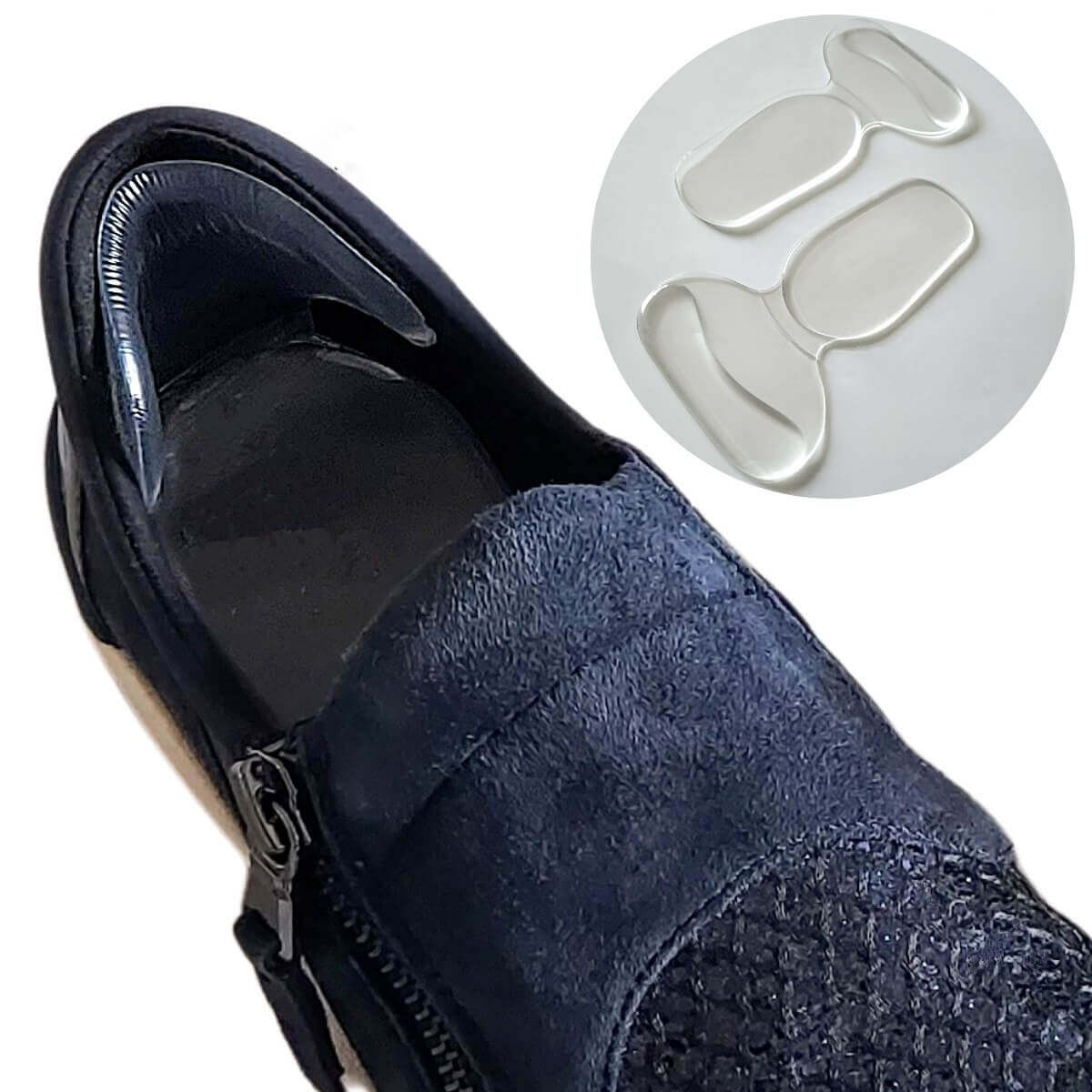 Selvklæbende hælindlæg med stødabsorberende hælpude indlæg til sko