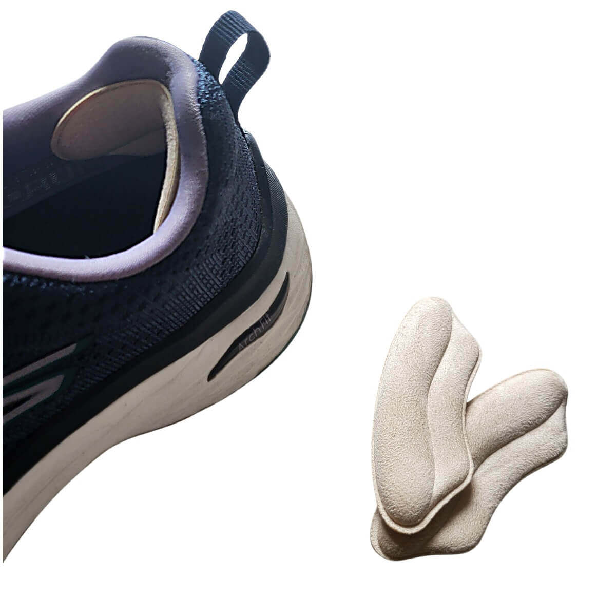 Selvklæbende hælgreb til sko med skum - indlæg mod friktion og gnavsår - 2 stk.