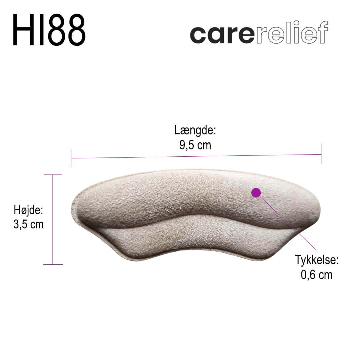 Blød hælbeskyttelse til sko - anti slip hæl indlæg mod friktion og gnavsår - 1 par 