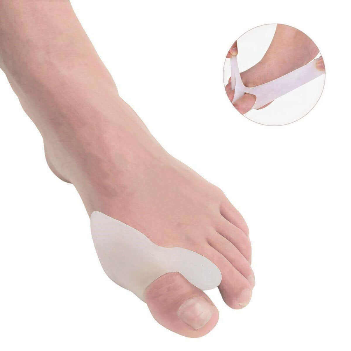 Knystbeskytter i blød silikone gel giver behagelig støtte og adskillelse til næste tå, der aflaster knyst og storetå ved gnidning og tryk fra sko Køb 2 stk. tåspredere billigt hos Carerelief.dk.