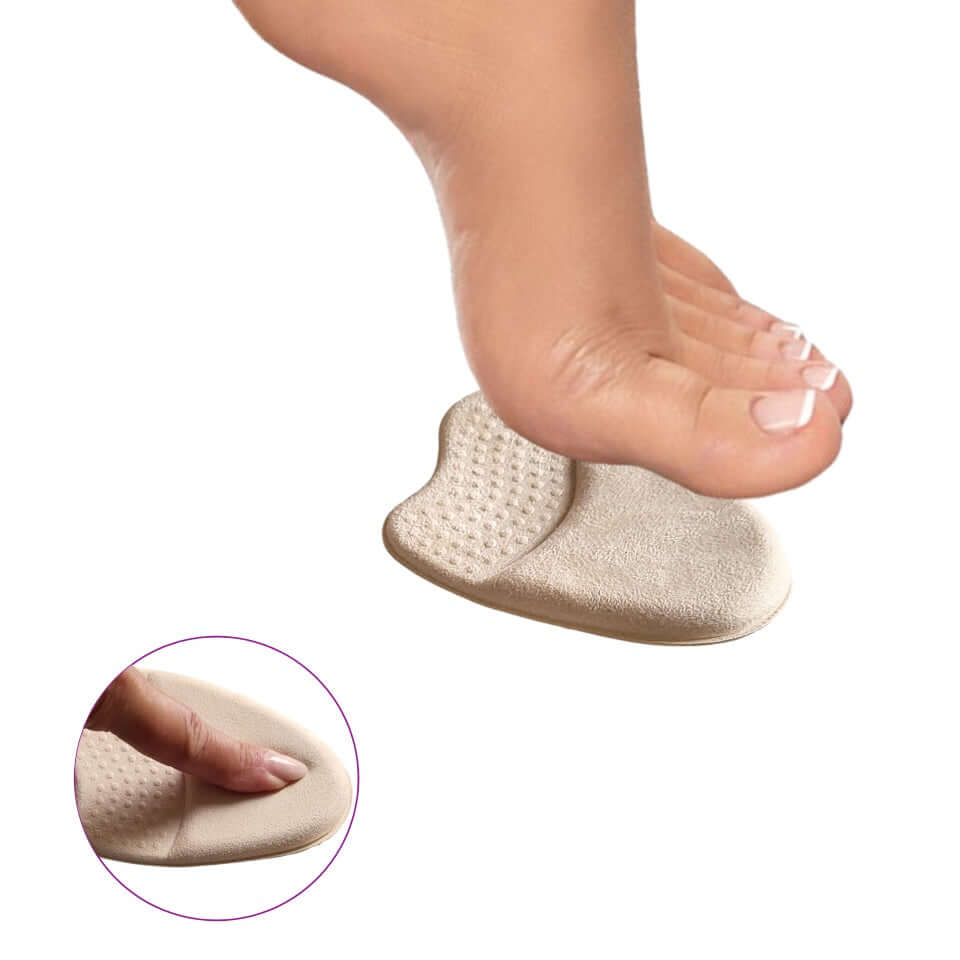 Minimér smerter og ubehag under trædepuden med blødt Indlæg til nedsunken forfod med skum og selvklæbende bagside. Køb memory skum forfodsindlæg til løb og gang billigt hos Carerelief.dk.