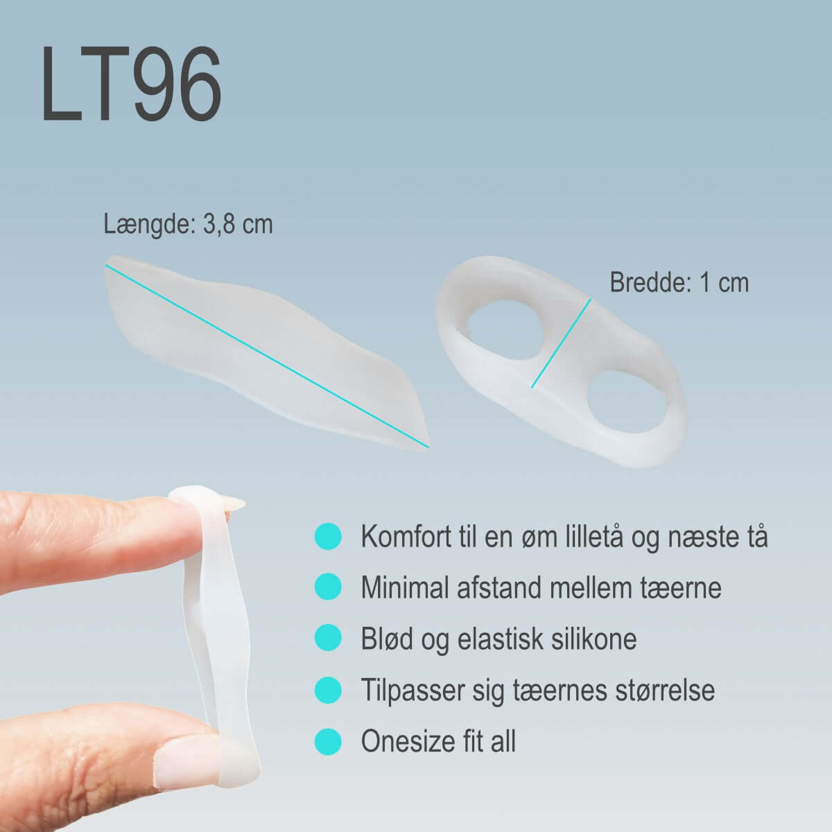 Blød lilletå tåspreder med tåspreder holder lilletåen adskilt til næste tå ved hammertå. Køb lilletå adskiller online hos Carerelief.dk.