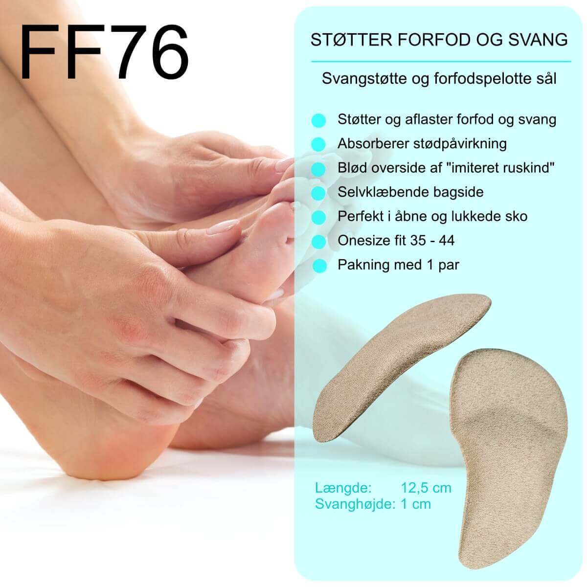 Svangstøtte i gel giver støtte ved pronation og platfod FF76 GO