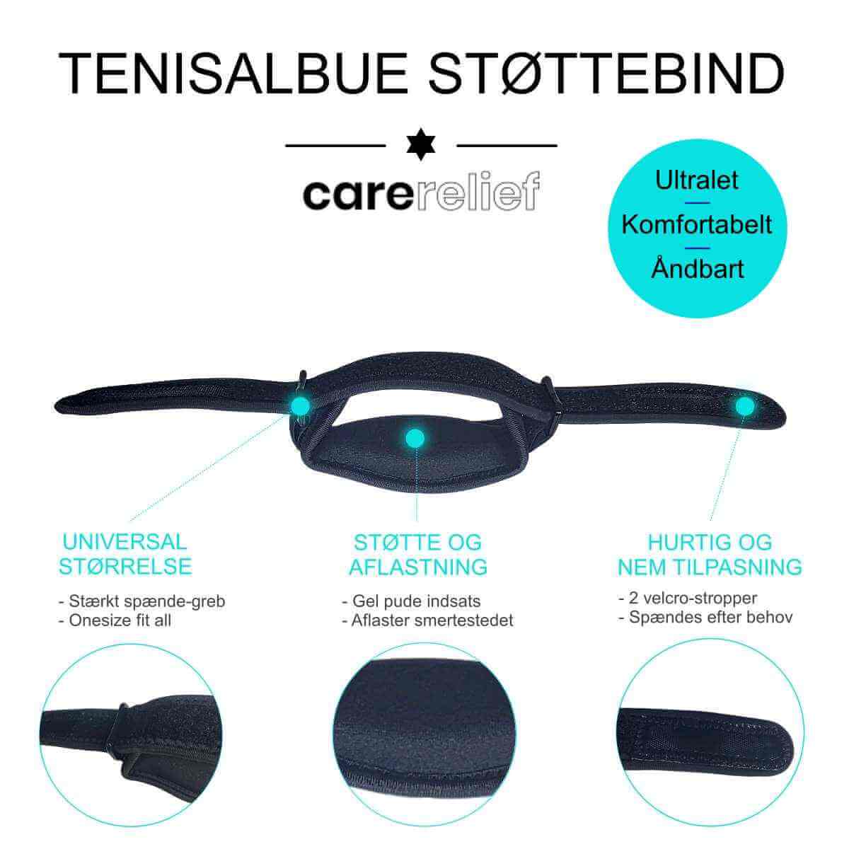 Tennisalbue støttebind med gel og støtte til tennisalbue og golfalbue. Bedste pris på albuestrop her. Køb tennisalbue albuebind og støttebind online hos Carerelief. dk.