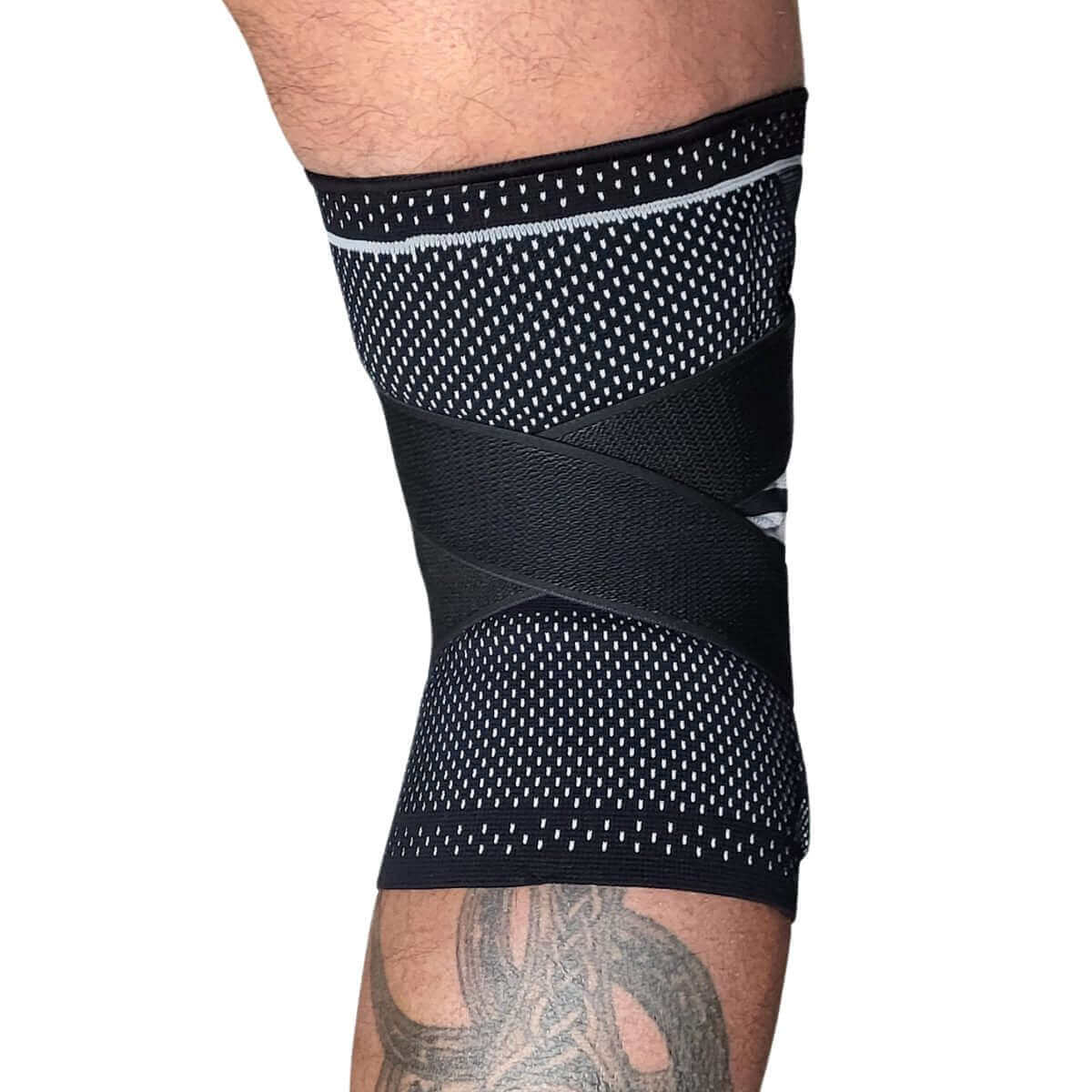 Knæbind med skinner og silikone gel patella støtte - KN15 PRO fra Carerelief - støtte til overbelastet og forvredet knæ