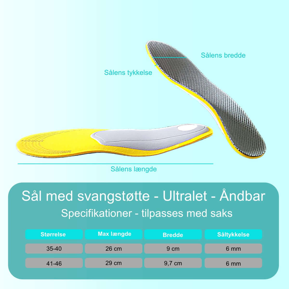 Korrigerende såler til støtte af svang og hæl - FF37 GO - skosåler til pronation og platfod