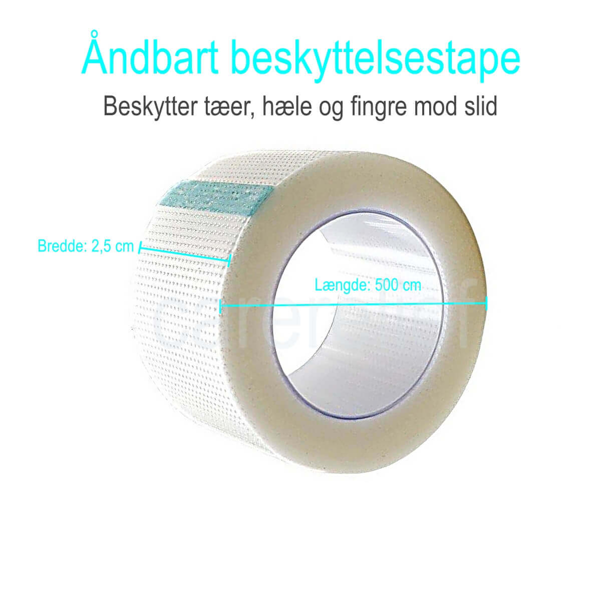 Bestil blødt anti-slid tape til fødder, tæer, hæle og fingre - TP10 Care - Vabelplaster 5m mod gnavsår til løb og vandring
